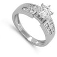 thumbnail image 4 of CHOOSE YOUR COLOR Round White CZ Bridal Wedding Ring .925 Sterling Silver Band Female Size 7, 4 of 4