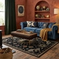 thumbnail image 4 of Hovilon Vintage Sun Moon Star Area Rug Black Base Boho Astrology Floor Mat, Soft Crystal Velvet Non-Slip Washable Indoor Carpet for Living Room Bedroom, 120x180 cm, 4 of 5