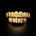 thumbnail image 2 of Custom Fit Luxury 18k Chapado en oro Hip Dientes inferiores Hip Hop Rapper Hombres Jinwen Tapa de dientes de oro, 2 of 7