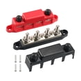 thumbnail image 2 of jinwen 2 Pieces Generic 4 Terminal Power Distribution Blocks Terminal Block Bus Bar M10 Studs 300A, 2 of 9