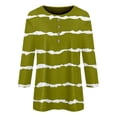 thumbnail image 4 of WTXUE T-Shirts 3/4 Sleeve, Crew Neck Shirts for Women's Button up 3/4 Length Sleeve T Shirt Top Striped Casual Tops for Women Green/Striped M, 4 of 4