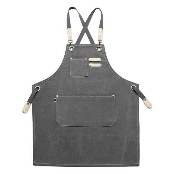 Kids Aprons AdjustableTool Waterproof For Cooking Painting Gardener Canvas Apron For Girls and Boys with a height of 100cm-140cm-Grey
