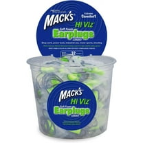 Mack’s Hi Viz Soft Foam Earplugs, 100 Pair Tub – Most Visible Color, Easy Compliance Checks, 32dB High NRR – Comfortable, Safe Ear Plugs for Shop Work, Industrial Use, Motor Sports and Shooting