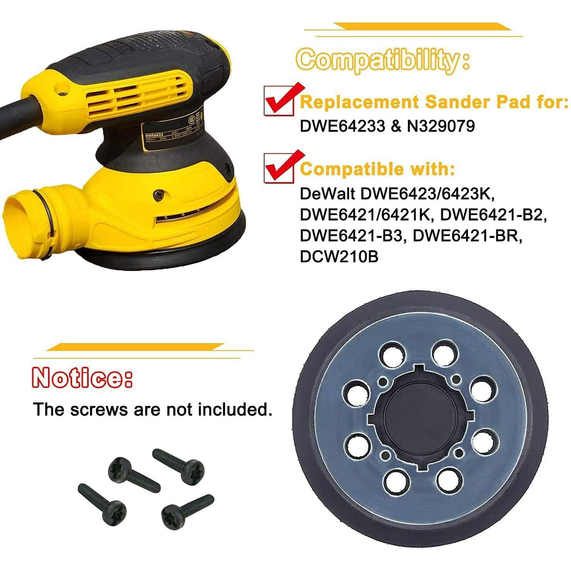 5 Inch DeWalt DWE6423/6423K, DWE6421/6421K, DCW210B Random Orbital Sander Pad
