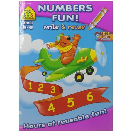 Write Reuse Workbook Math Fun Ages 5 6 26 Pages By School Zone
