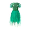 thumbnail image 3 of Wdgfv Girls Sequin Puff Sleeve Dress Elegant Net Layered Tutu Outfit for Toddler Kids Sparkly Party Flower Girl Green 2-3 Years, 3 of 4