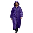 thumbnail image 2 of Womens Plus Size Waterproof Long Raincoat Lightweight Full Zipper Hooded Windbreaker Poncho With Pockets, 2 of 6