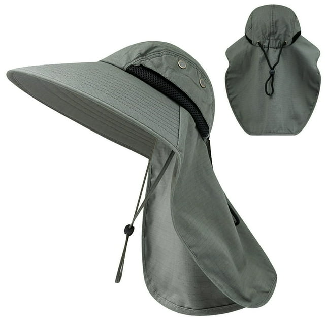 Outdoor Sun Hat For Men With 50+ UPF Wide Fishing Hat With Neck Flap