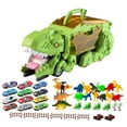 thumbnail image 1 of Camión de dinosaurios que come autos Juguete Dinosaurio que se traga un camión Regalo de cumpleaños Pista y Juguetes de dinosaurios verdes, 1 of 9
