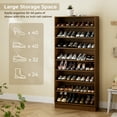 thumbnail image 3 of StorageWorks 40 Pair Adjustable Shoe Rack, Large Capacity Shoe Shelf, Brown, 3 of 7
