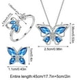 thumbnail image 3 of Wioihee Jewelry Women 925 Butterflies Birthstone Pendant Necklace/Earrings/Rings Wedding Gift for Christmas gift, 3 of 5