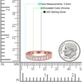 thumbnail image 2 of Rose Tone, Simulated Cubic Zirconia Size-5 Art Deco Full Eternity Stackable Band Wedding Ring 925 Sterling Silver, 2 of 7