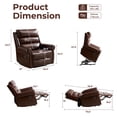 thumbnail image 3 of Power Lift Recliner Chair for Elderly with Adjustable Headrest, Massage and Heat, Lay Flat, Brown, 3 of 8