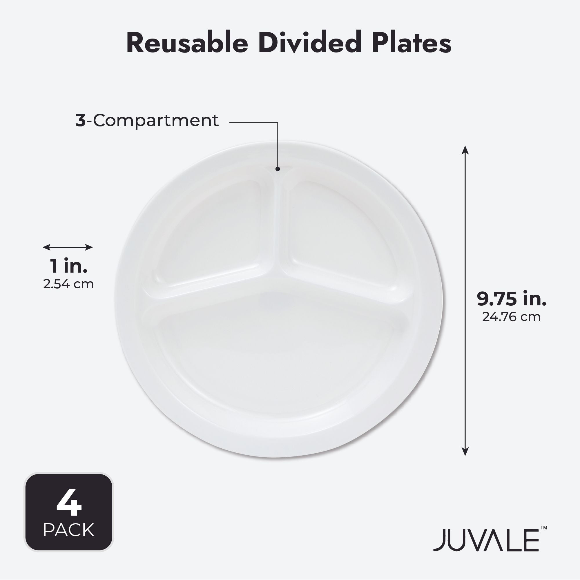 Laminated Foam Dinnerware, Plate, 3-Comp, 10 1/4, White, 125/Pk -  mastersupplyonline