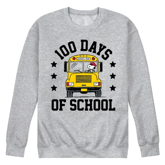 Peanuts - Snoopy One Hundred Days Of School - Men's Crew Neck Fleece Pullover