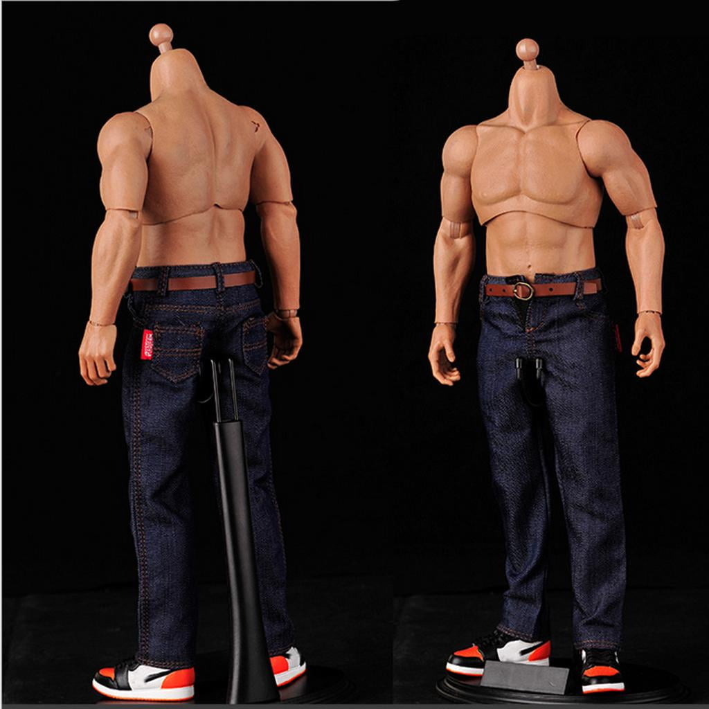 3PCS 1/6 Male Jeans Pants Trousers w/ Belt for 12'' TC Dragon Figure Body 