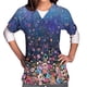 thumbnail image 3 of ICHUANYI Clearance Women Short Sleeve V-neck Tops Uniform Printed Pockets Blouse Nursing(Multicolor, XXL) ICHUANYI WER2023080910070, 3 of 5