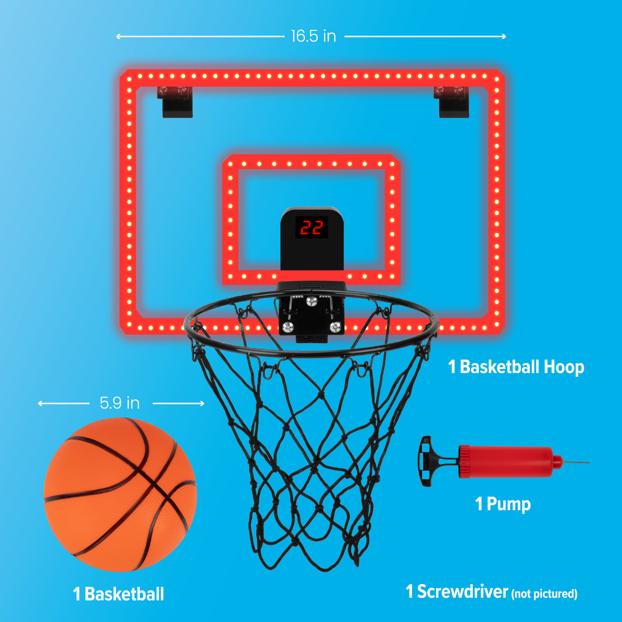 MinnARK Over-the-Door LED Basketball Hoop Game photo 7