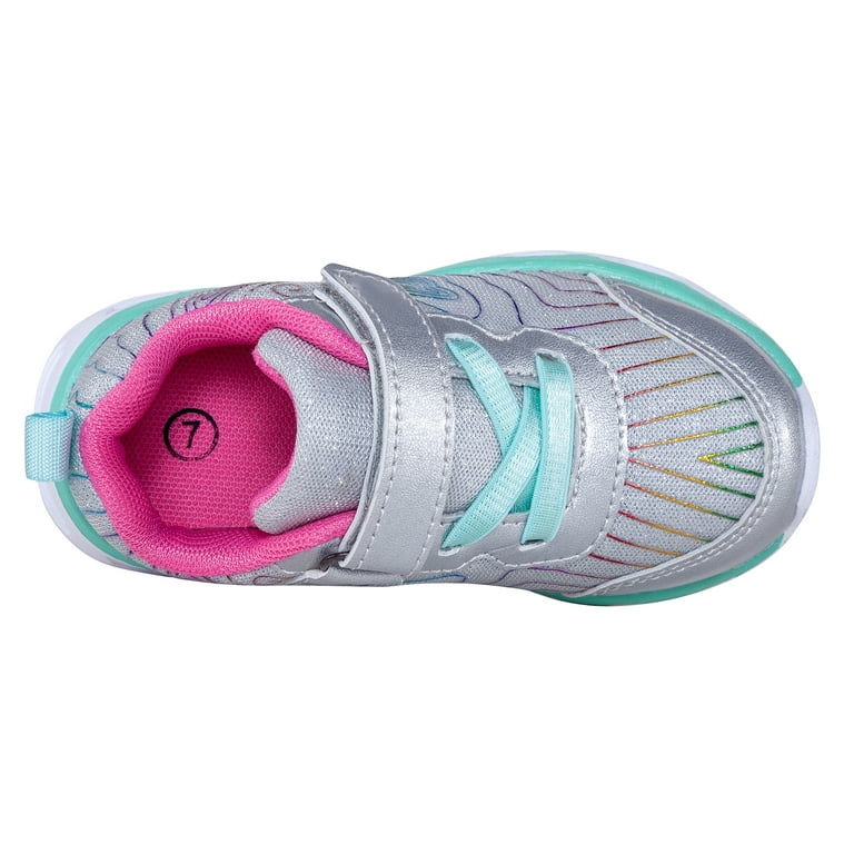 NEWMALL Girls Led Shoes Flashing Light Up Sneakers (9 Toddler,Grey