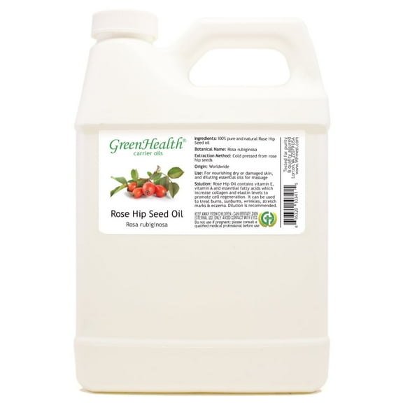 GreenHealth Rose Hip Seed Carrier Oil 32 fl oz White Plastic Jug w/ Cap