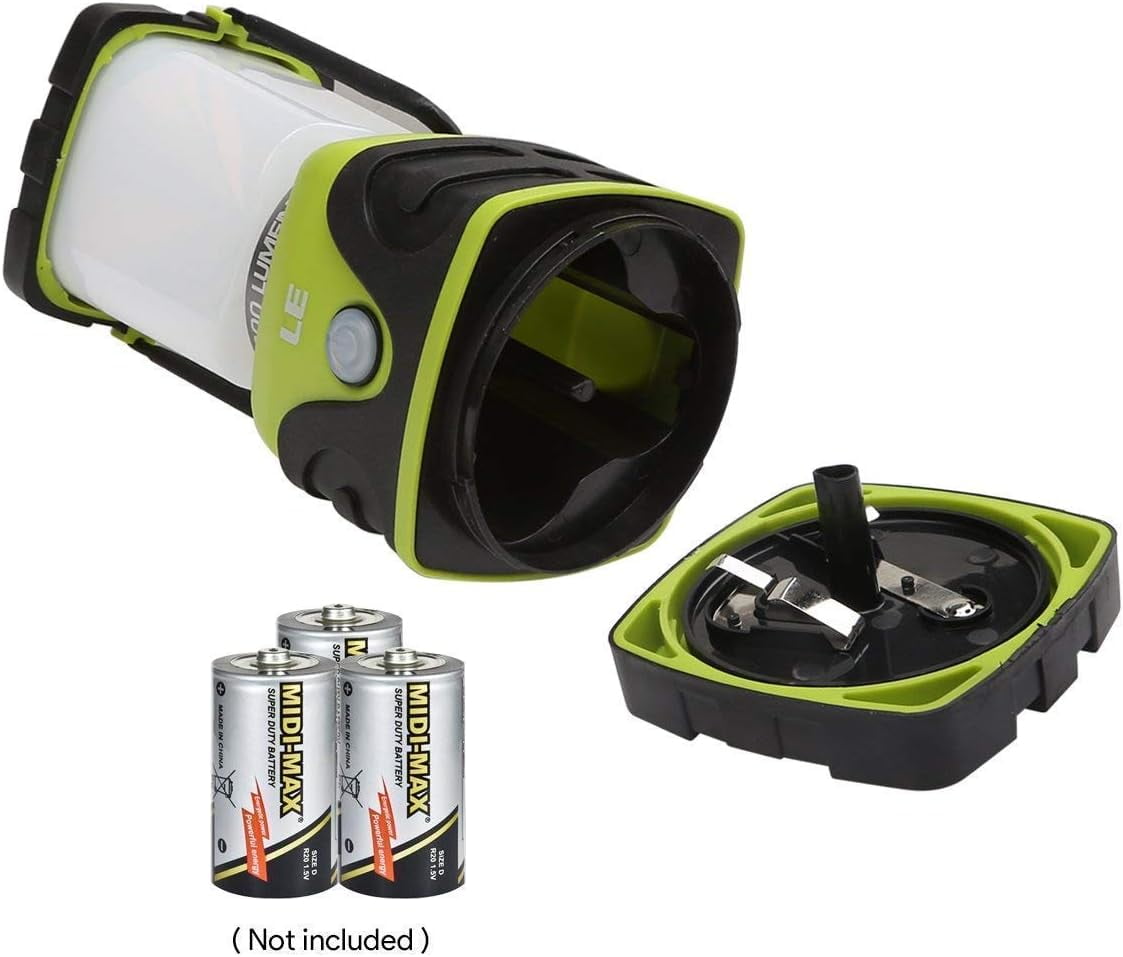Lepro 2-Pack Camping Lanterns, 1000 Lumen Tent Lights Battery Powered, 4 Dimmable Light Modes,Emergency Lantern and Flashlight for Power Outage, Emergency, Hiking, Fishing, Tents