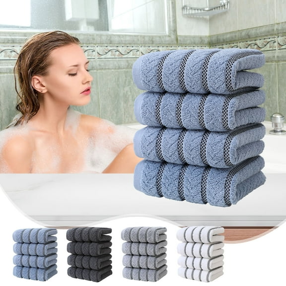 ZROBM 4PCS Hand Towel, Hand Towel Set, Towel Clearance, Hand Towels for Bathroom, Spring Hand Towel, Towel For Bath, Hand, Face, Gym, Spa, cotton, 73x35cm, Gray