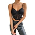 thumbnail image 1 of Liacowi Women Lace Camisole, Spaghetti Straps Backless See-through Bustier Irregular Hem Bralette, 1 of 6