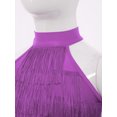 thumbnail image 6 of Miutii Kids Girls Halter Tassel Modern Latin Ballet Dance Crop Tops Sleeveless Layered Fringe Vest Ballroom Shirts Purple 10, 6 of 7