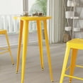 thumbnail image 3 of Merrick Lane 24" Round Bar Height Patio Table with Yellow Powder Coated Galvanized Steel Frame for Indoor and Outdoor Use, 3 of 5