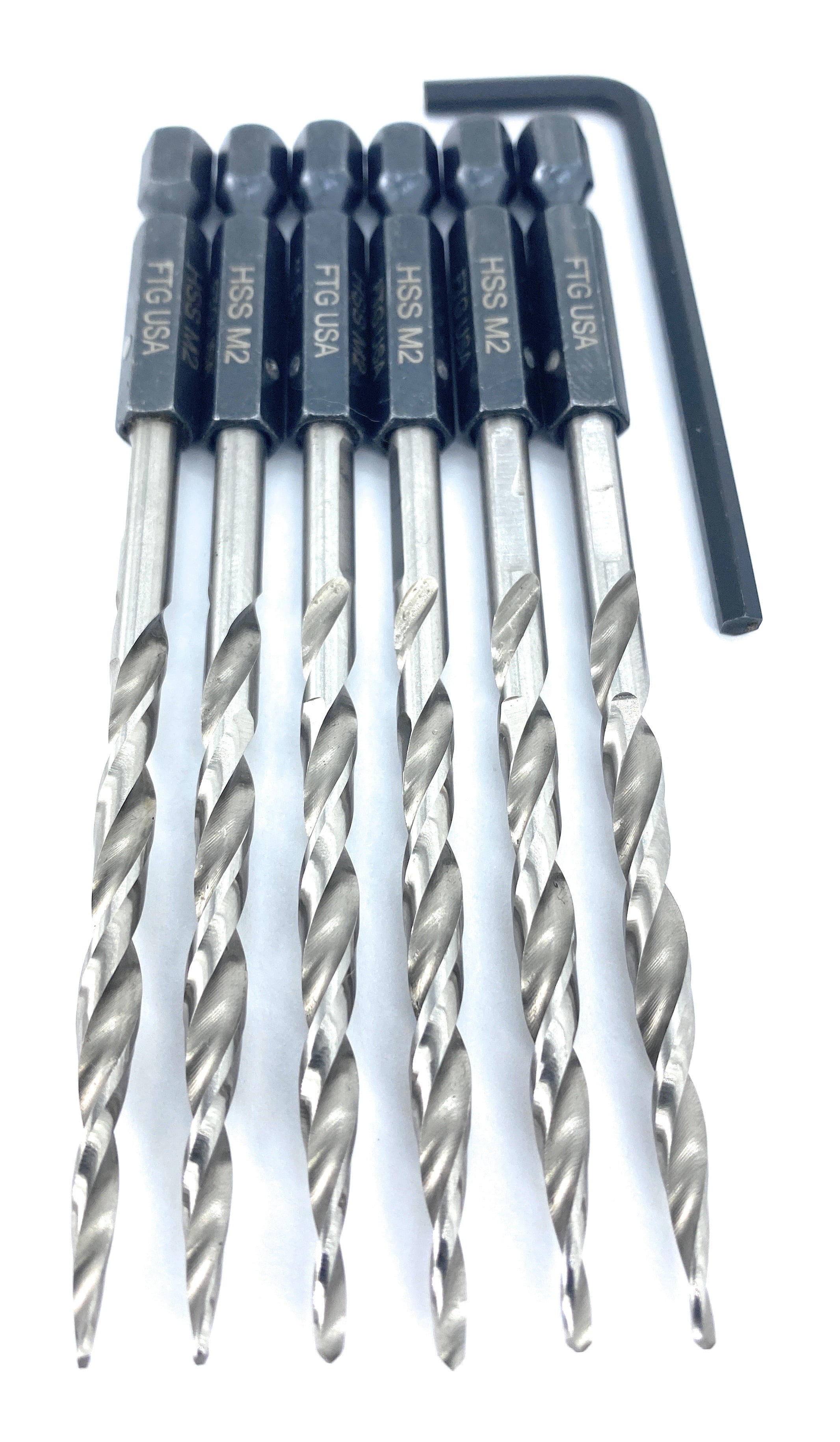 FTG USA Replacement Tapered Countersink Drill Bit Set 6 Pc Bit (#8) 11/64"