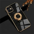 thumbnail image 1 of SaniMore Case for iPhone 11 6.1" 2019, Shockproof TPU Backplane + Eletric Plating Border 360 Degree Rotating Ring/Holder Stand Feature Magnetic Car Mount Anti-drop Heavy Duty ProtectIve Case, Black, 1 of 12