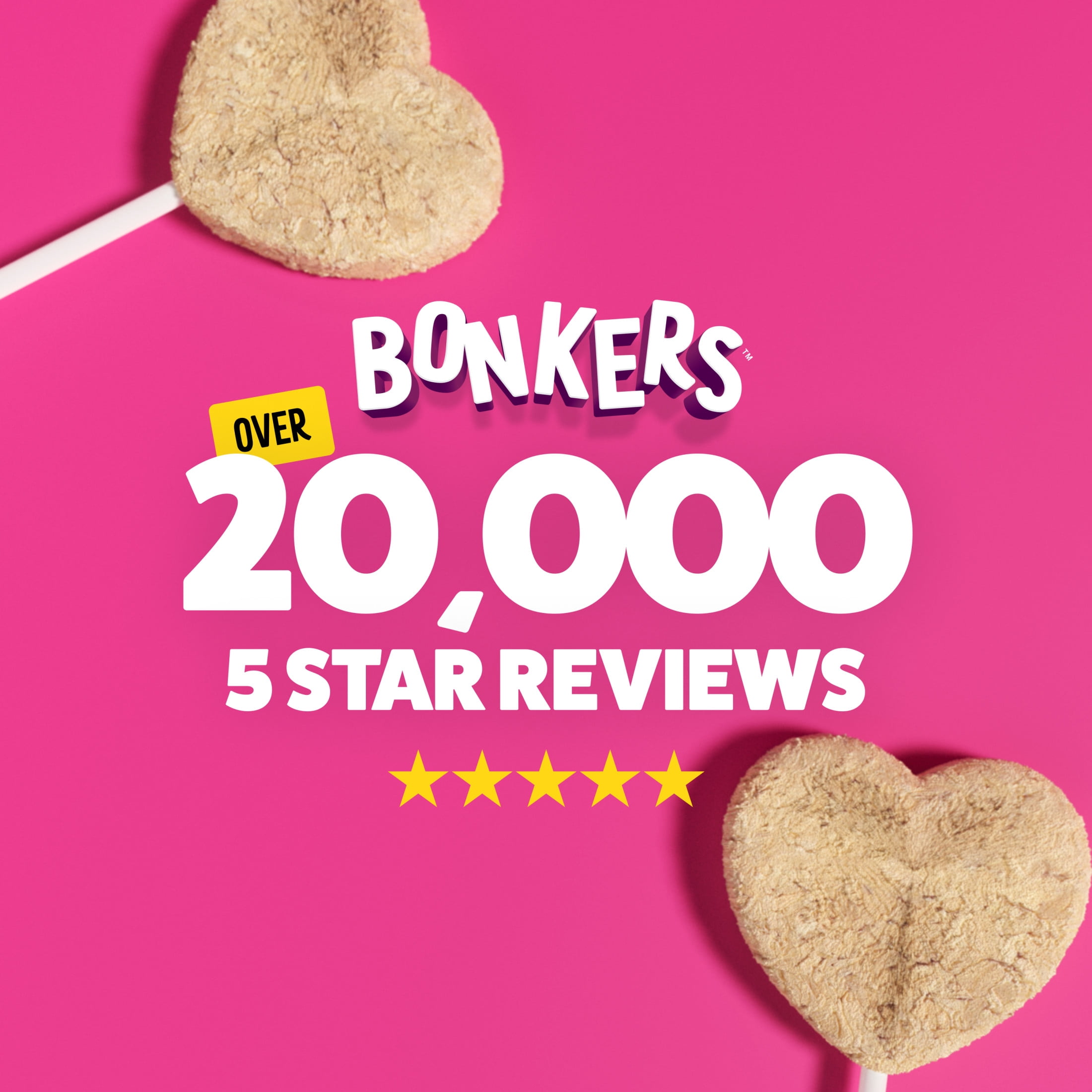 (4 pack) BONKERS Purrpops, Freeze Dried Tuna Flavored Lollipop Cat Treats, 4 Pieces