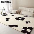 thumbnail image 2 of Living Room Crystal Velvet Carpet Non-slip Flower Print Area Rug Home Decoration Nordic Washroom Floor Mat Table Large Carpets My Lux Decor Round, 2 of 14