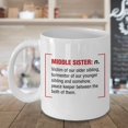 thumbnail image 3 of Middle Sister Funny Unique Definition Quote Coffee & Tea Gift Mug, Cute Ornament, Meaningful Décor And Cool Gag Gifts For Awesome Sisters From An Older, Elder, Oldest, Younger Or Youngest Sister, 3 of 4