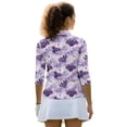 thumbnail image 3 of Aplkyhs Halloween Purple Bats Women Sport Shirts 3/4 Sleeve Sport Shirts Soft and Comfortable Quarter Zip Lightweight with Collar Shirt Fit Plain Suitable for Tennis Enthusiasts, 3 of 7