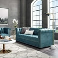 thumbnail image 2 of Modern Contemporary Urban Design Living Room Lounge Club Lobby Sofa, Velvet Fabric, Blue, 2 of 4