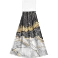 thumbnail image 2 of GZHJMY Kitchen Hand Towel Black White Marble Gold Foil Hanging Tie Towels 2 Pieces Fast Dry Absorbent Soft Touch Hanging Kitchen Towels Used for Home Kitchen Bathroom Decoration, 2 of 7