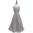 thumbnail image 4 of YONGHS Flower Girls Floral Lace Floor Length Dress Junior Bridesmaid Prom Ball Gown 4-14, 4 of 6