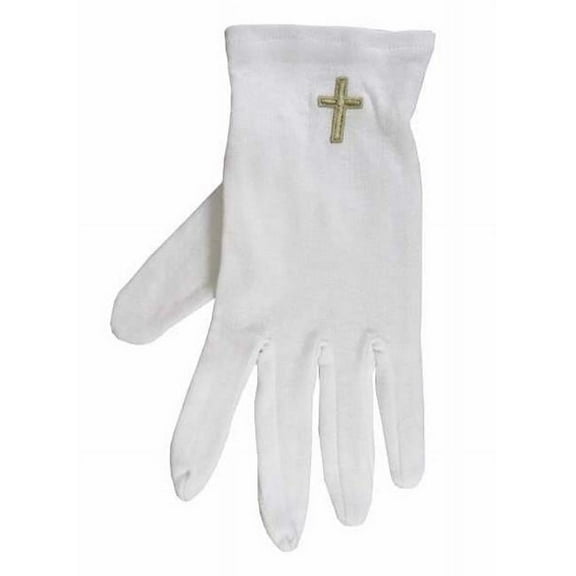 Swanson Christian Supply 154589 Gold Cross Cotton Extra Large Gloves