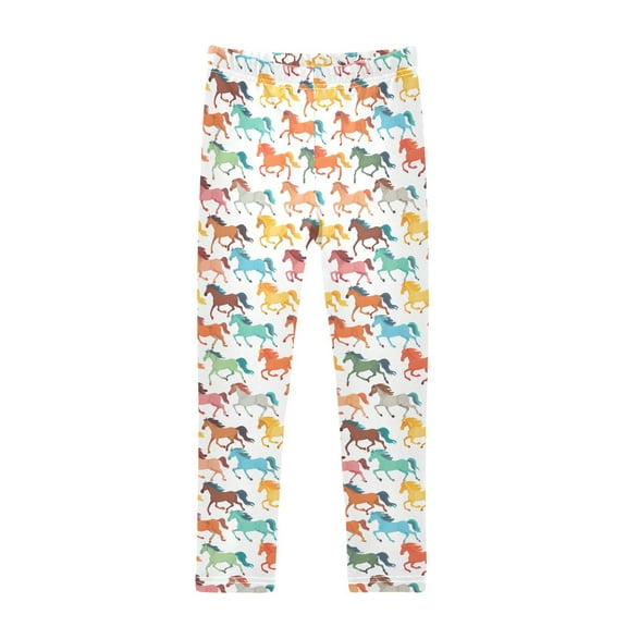 joogoo Girls' Leggings Cartoon Horses Yoga Pants 6T