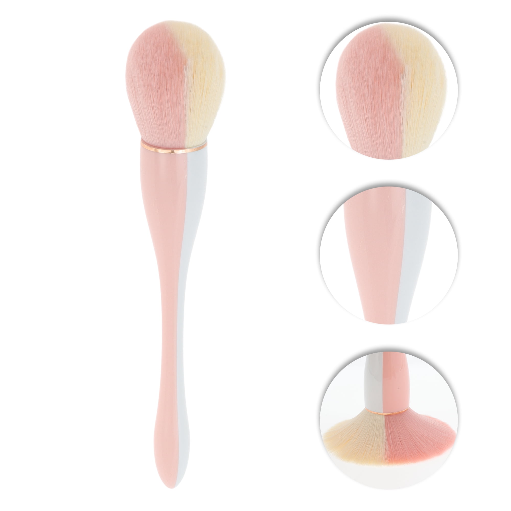 Unique Bargains 1 Pc Color Matching Makeup Brush for Daily Makeup Application White, Pink