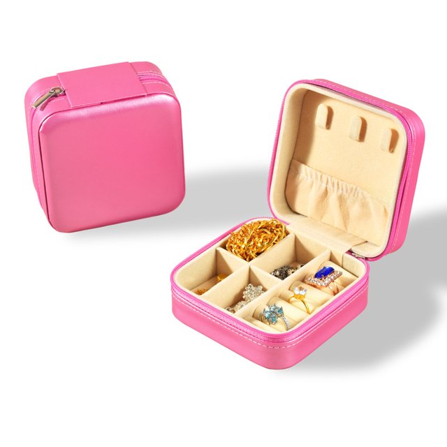 Caja de joyería portátil simple, mini caja de almacenamiento de joyas, caja de embalaje de joyería de anillo pequeño de viaje