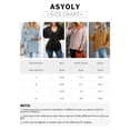 thumbnail image 2 of Asyoly Women Winter Side Weave Cable Knit Sweater V Neck Drop Shoulder Jumpers Tops, 2 of 10