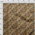 thumbnail image 3 of oneOone Cotton Jersey Brown Fabric Tropical Leaf Craft Projects Decor Fabric Printed By The Yard 58 Inch Wide, 3 of 5