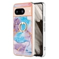 thumbnail image 3 of Feishell for Google Pixel 8 Case with Rotating Metal Ring Kickstand, Stylish Thin IMD Marble Flower Pattern Cover Shockproof Lightweight Slim Fit Girls Women Phone Case for Google Pixel 8,A, 3 of 6
