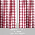 thumbnail image 7 of WhizMax 26"W x 45"L Kitchen Curtains Buffalo Plaid Checkered Cafe Curtains Light Filtering Bathroom Window Curtains, 2 Panels, Red White, 7 of 7