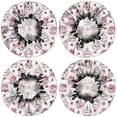 thumbnail image 2 of Shower Caps,White Cow Milk Pattern Waterproof Shower Cap for Women 4 Pieces,Double Reusable Hair Cover for Shower PEVA Elastic Stretch Hem, 2 of 7