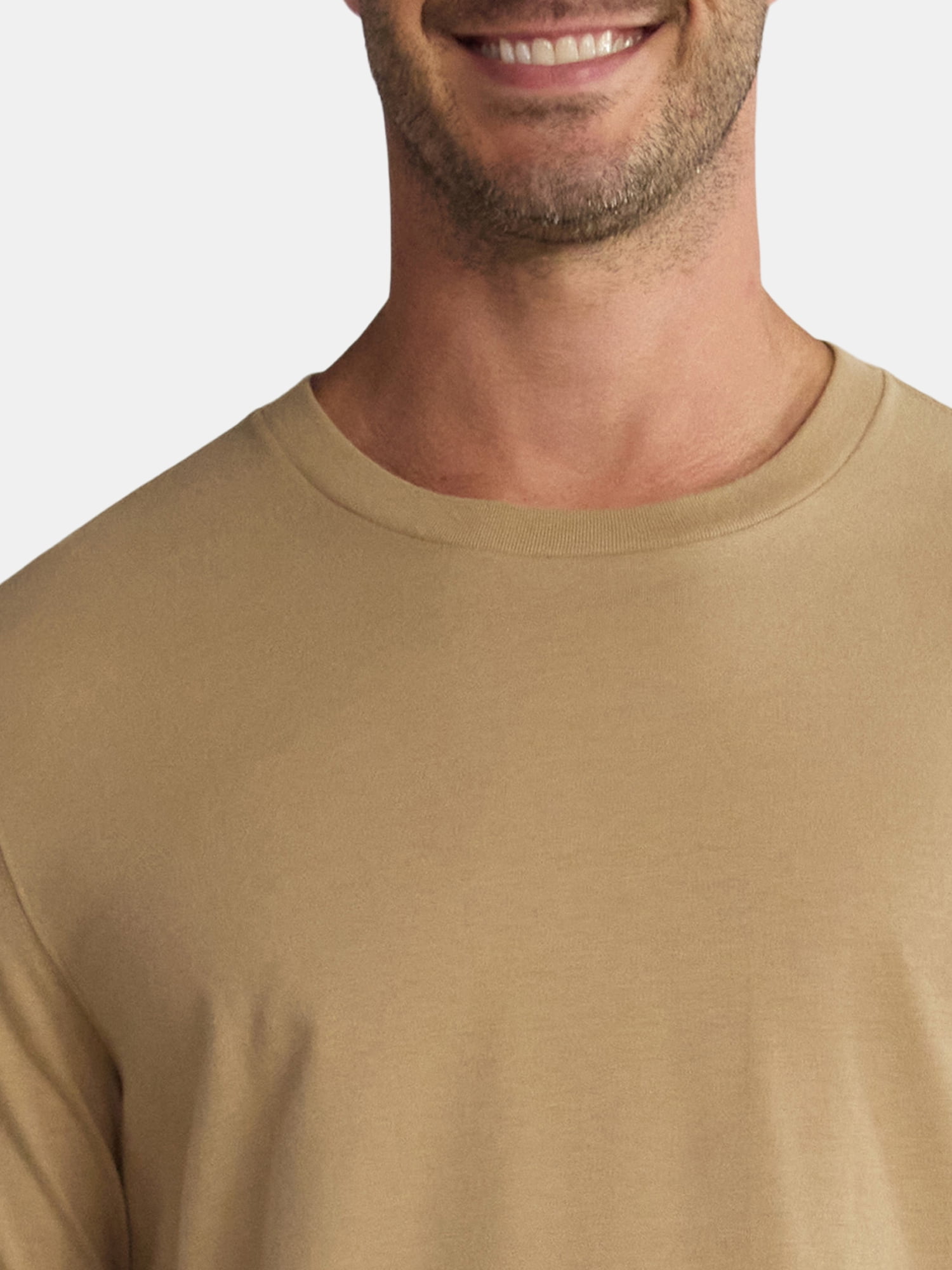 (3 pack) George Men's & Big Men's Relaxed Fit Cotton Crewneck T-Shirt with Long Sleeves, Size XS-3XL