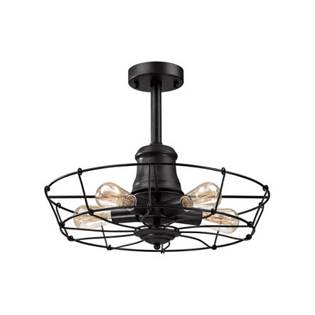 

Semi Flush Mounts 5 Light With Wrought Iron Black Medium Base 20 inch 300 Watts - World of Lamp