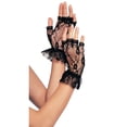 thumbnail image 2 of Gants Courts en Dentelle Filet pour Robe de Mariage Gothique Dames Fantaisie Noir Sans Doigts, 2 of 6